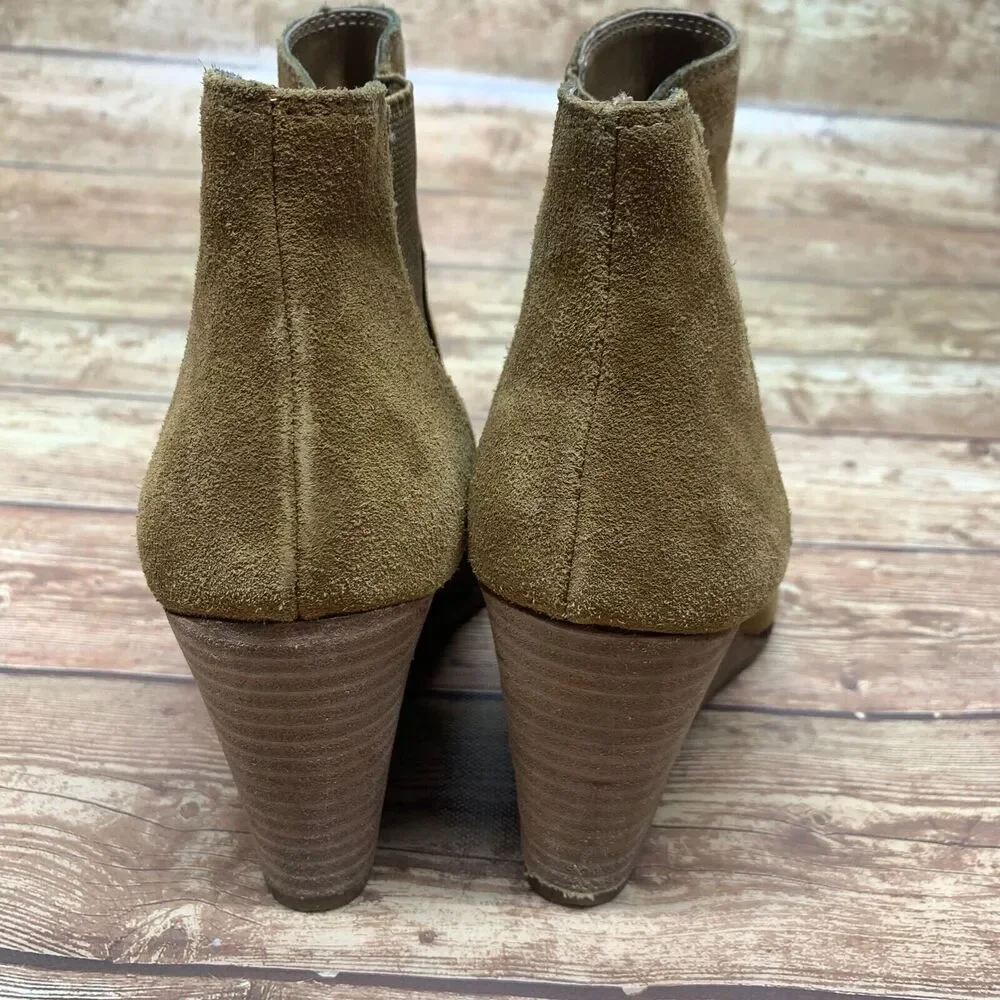 Lucky Brand Womens 9 EU 40 Yamka Chelsea Wedge Ankle Boots Booties Suede Leather